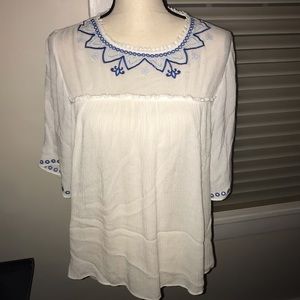Boho Smocked Front Crop Top NWOT